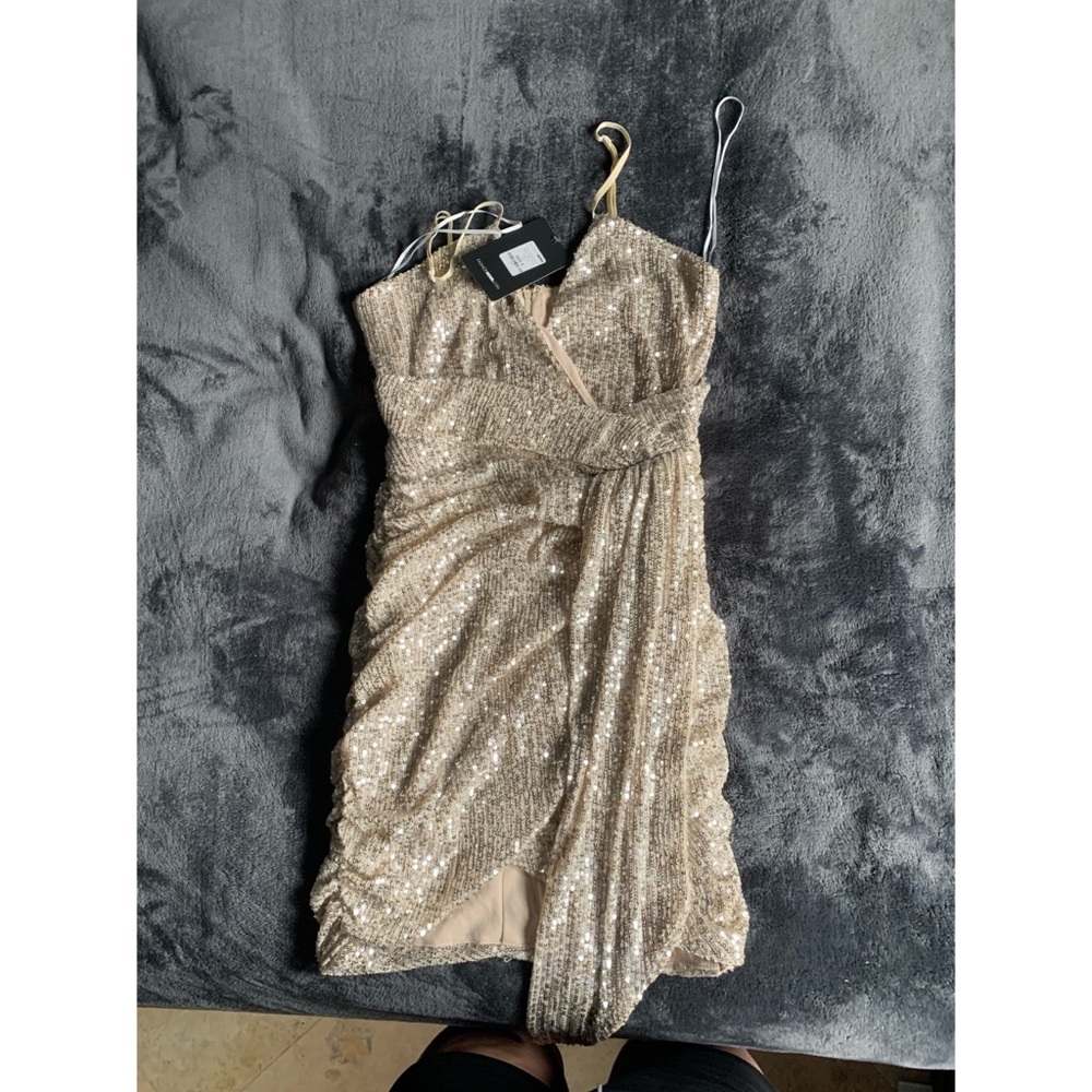 Champagne color sequin dress